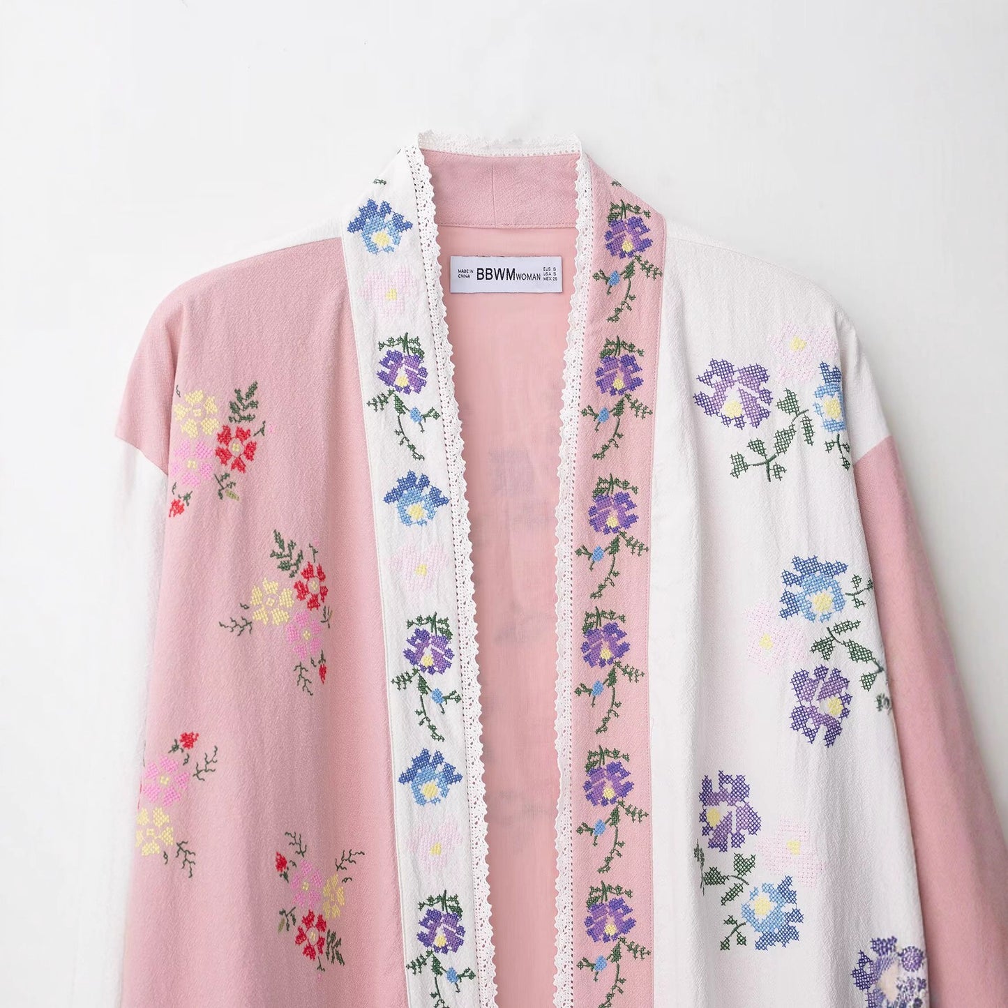 Flower Embroidered Long Shirt