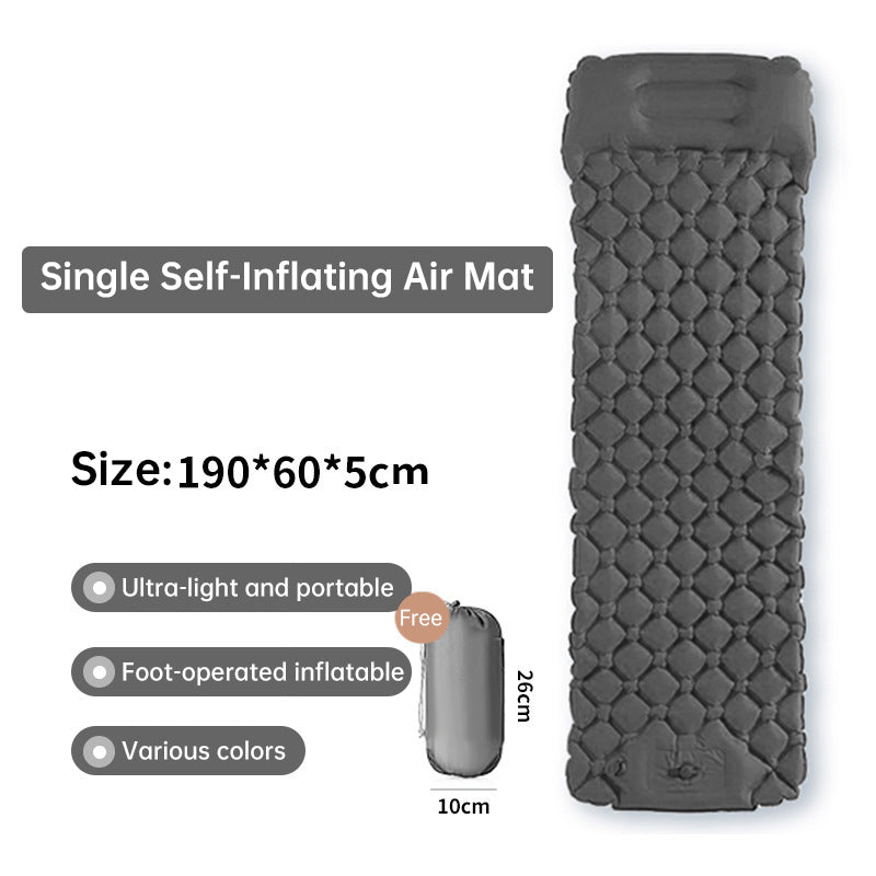 Outdoor double inflatable sleeping pad – with built-in pillow & pump, for camping, backpacking, hiking. eprolo