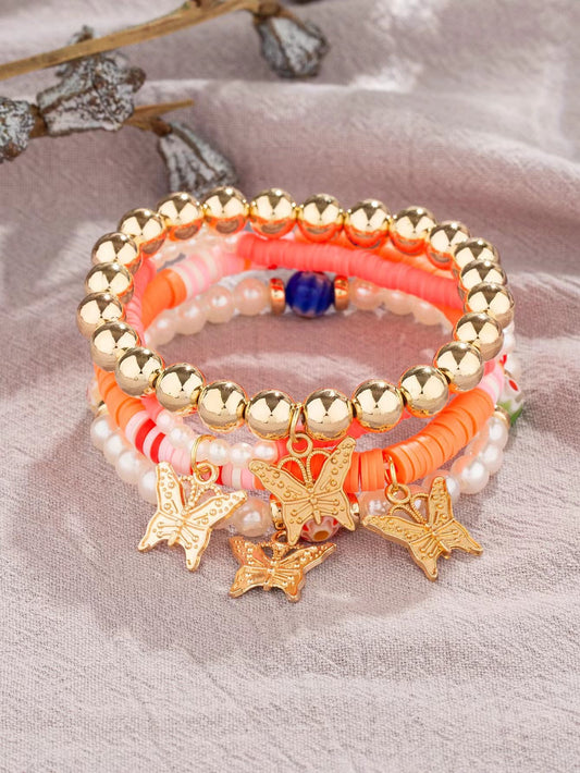 New Bohemian Bracelet Creative Women's Jewelry Butterfly Crystal MultiJewelry Butterfly Crystal Multi layered Beaded Fashion Bracelet[Main product material] Alloy, acrylicSingle packaging size: 11 × 7cm × 2cm