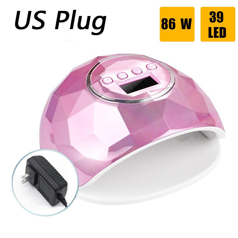 86W UV LED Lamp Nail Dryer For Nail Manicure With 39 PCS LEDs Fast Drying Nail Drying Lamp Curing Light - 2bazar4