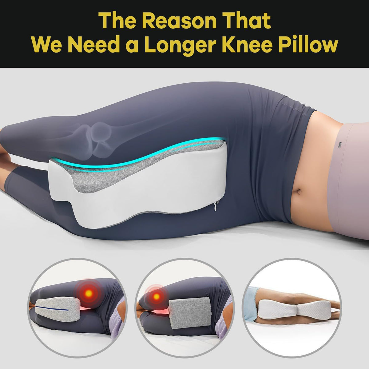 Butterfly Memory Foam Knee & Leg Pillow for Side Sleepers