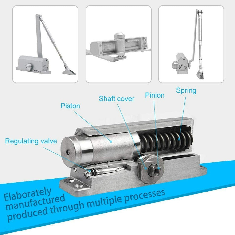 45-65KG Heavy Duty FIRE Rated Overhead Door Closer Opener Adjustable Soft Close
