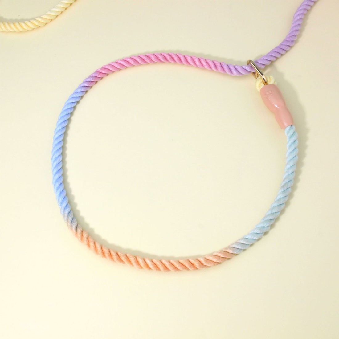 1Pc 150cm Gradient Colors Durable Handmade Braided Rope Training Leash For Dogs