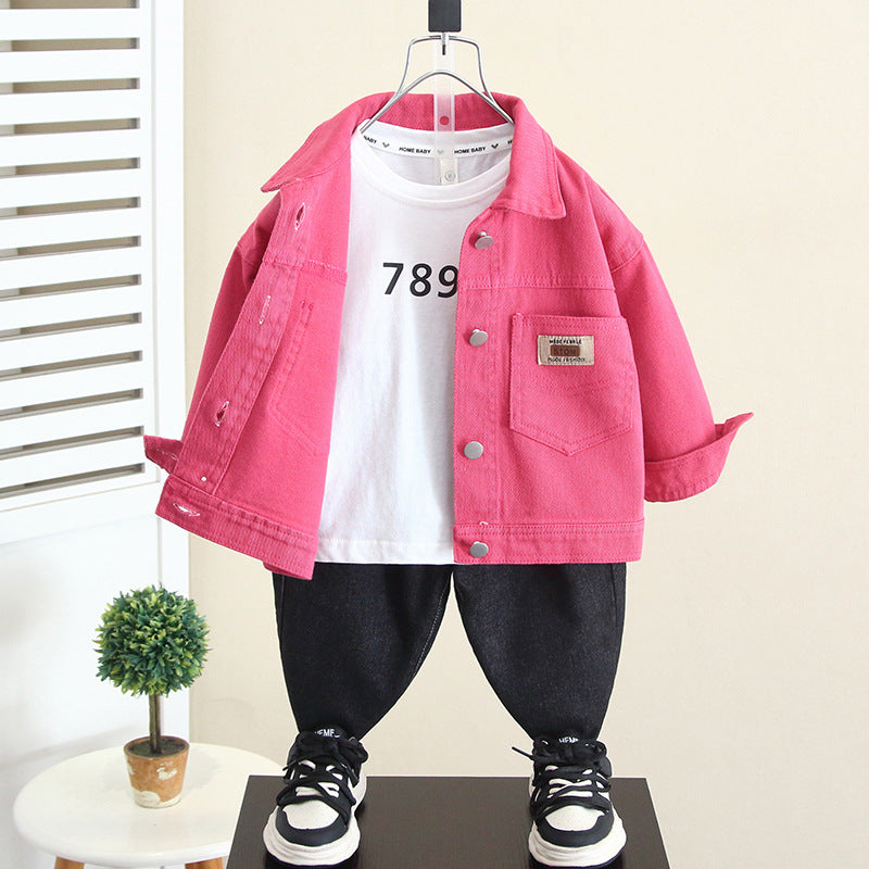 Boys' Pink Denim Button-Down Jacket - product image 2