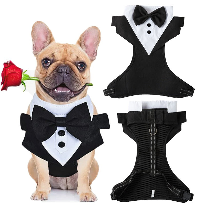 New Pet Haulage Cord Breast Strap corgi Teddy Fadou Clothes Explosion proof Chong Holiday Suit Dress - 2bazar4