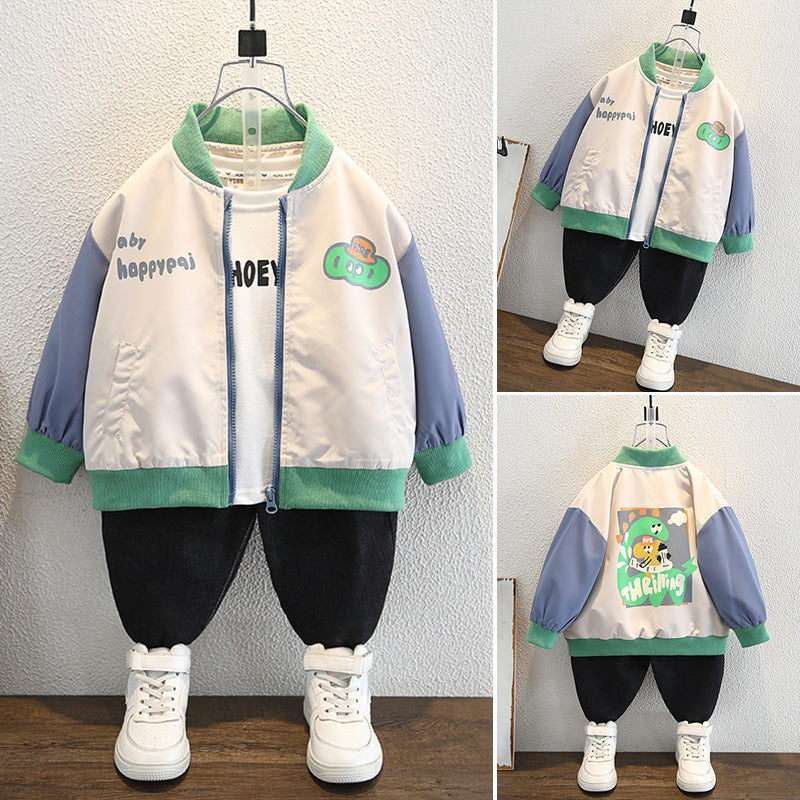 Trendy Boys Autumn Baseball Jacket, Casual Varsity Coat for Kids - product image 2