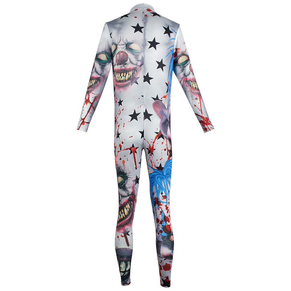 Halloween Cosplay Costume Horror Mutant Clown It 3D Print Jumpsuit Halloween Outfit