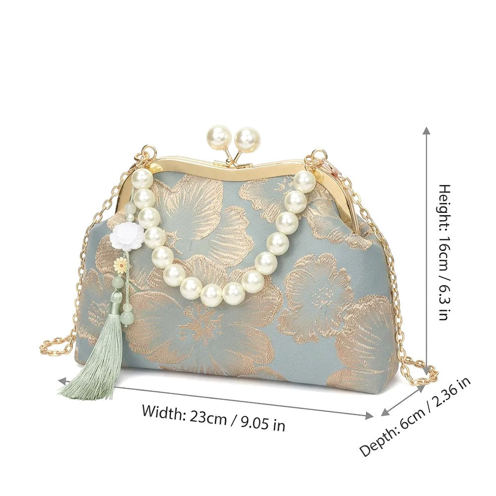 Pearl Embroidered Shoulder Bag Fashion Pearl Crossbody Bags for Woman Handbag
