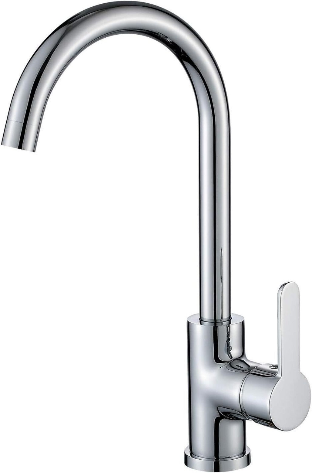 Kitchen Sink Mixer Taps Swivel Spout Single Lever Tap Mono Chrome Faucet Modern