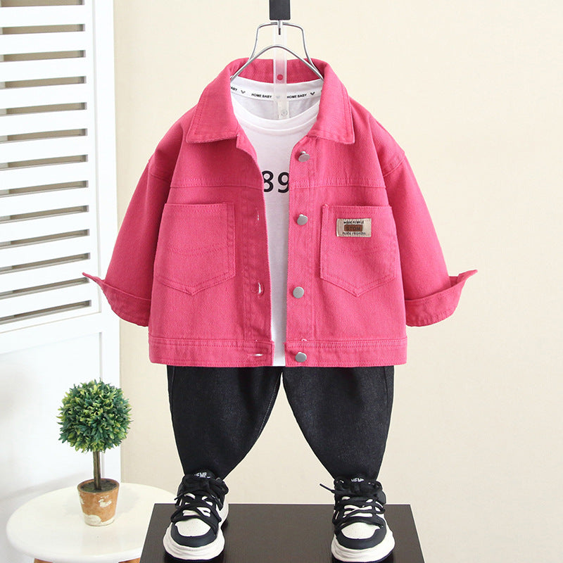 Boys' Pink Denim Button-Down Jacket - product image 5