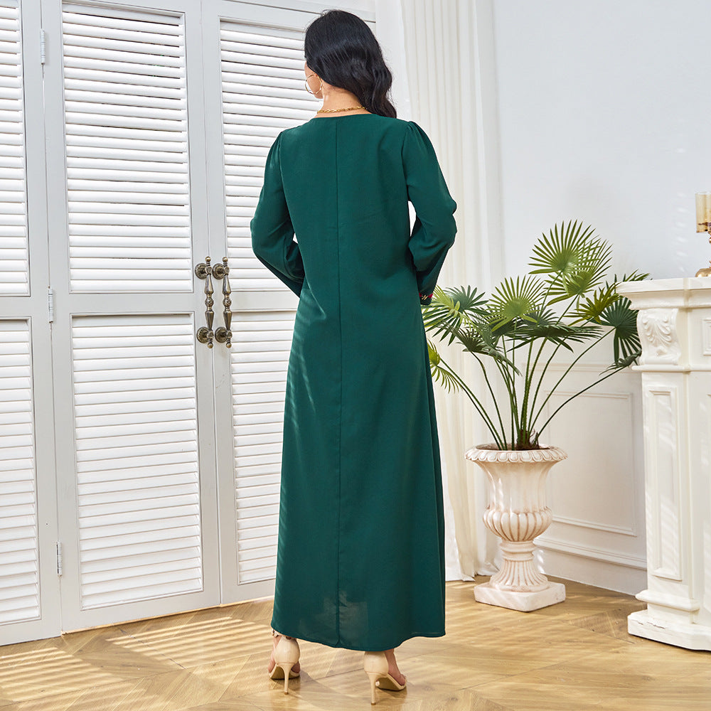 Embroidered long sleeved dress