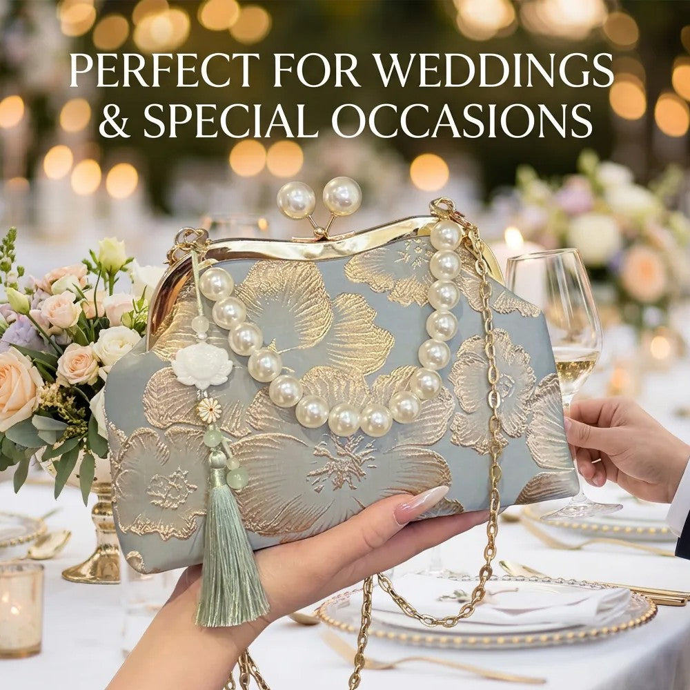 Pearl Embroidered Shoulder Bag Fashion Pearl Crossbody Bags for Woman Handbag