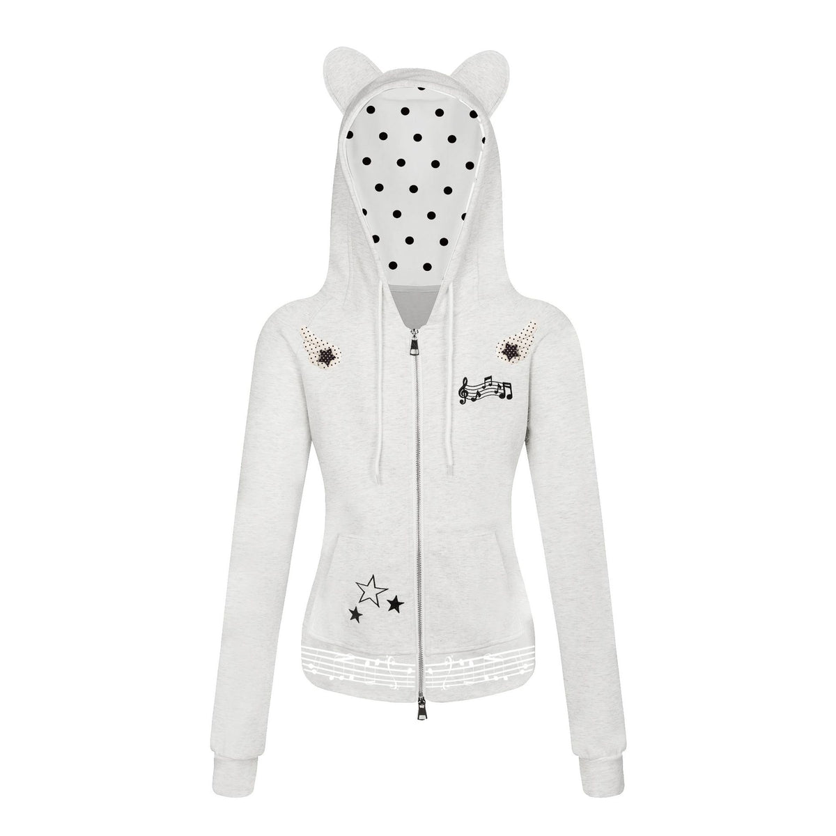 Women's Bear Ear Zip-Up Cropped Hoodie - product image 5