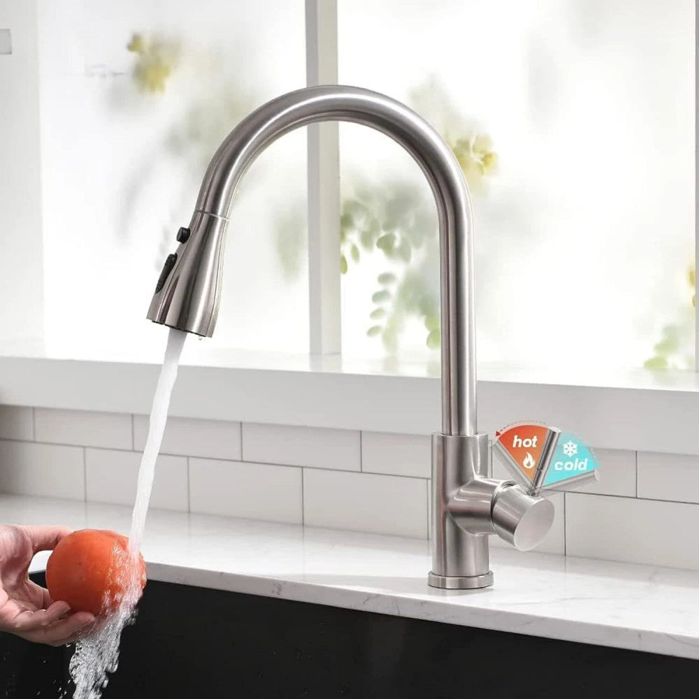 360° Pull-Out Kitchen Sink Mixer Tap – Silver - product image 4