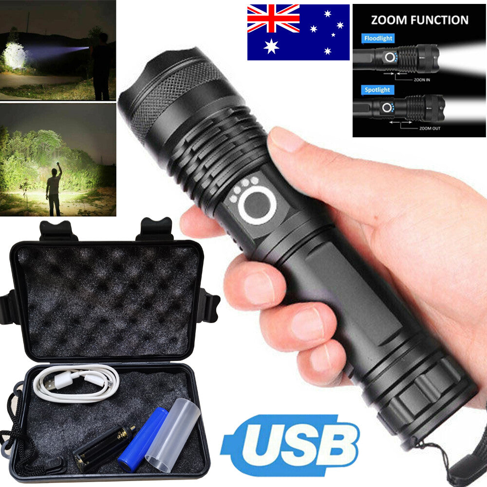 USB Rechargeable LED Flashlight 5-Mode Outdoor Camping Hiking Flashlight(Platform policies vary; relevant qualifications are attached via link, please do not list products without required qualifications)