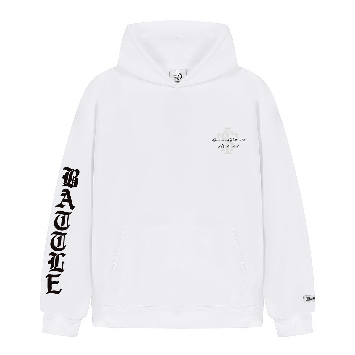 Gothic Letter Embossed Heavyweight Oversized Pullover Hoodie