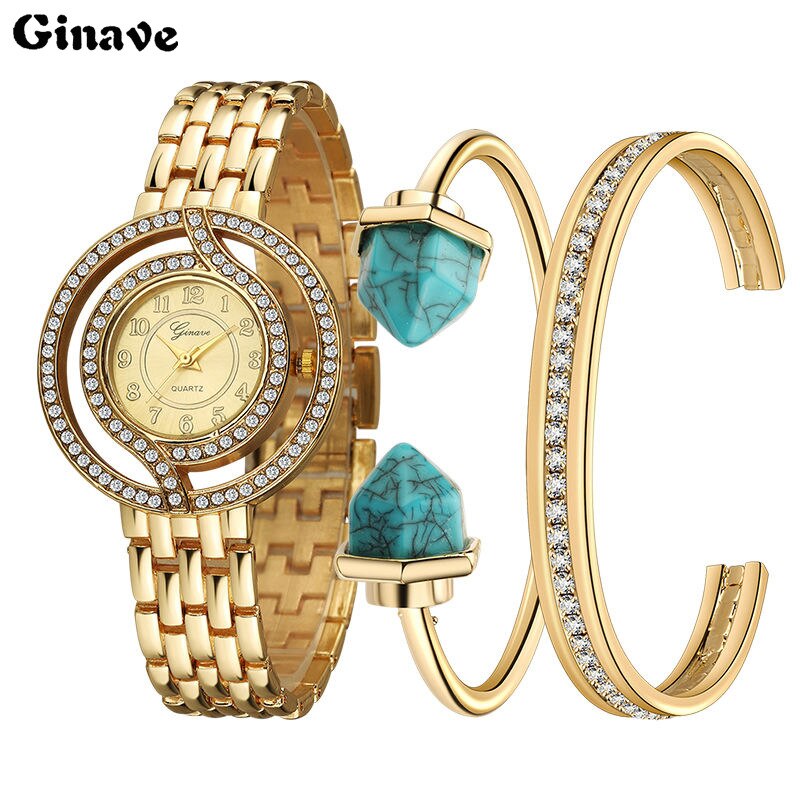 New Fashion Quartz Watch for women's Set Boutique Trends Geneva Style Watch Jewelry Set Christmas Gifts Birthday Gifts - 2bazar4