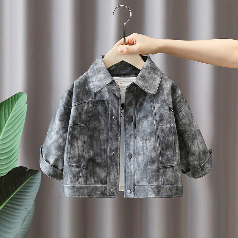 Boys Vintage Leather Jacket Autumn Outerwear - product image 3