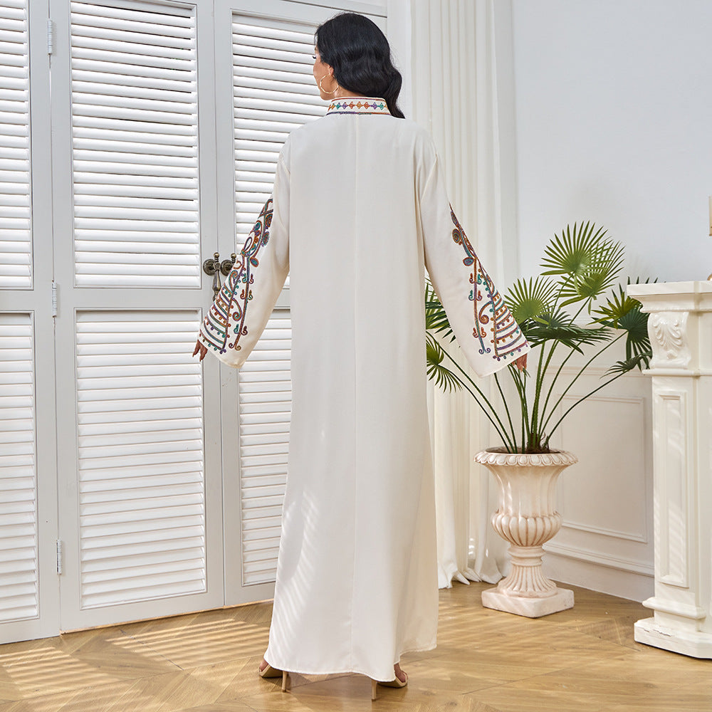 Embroidered long sleeved skirt