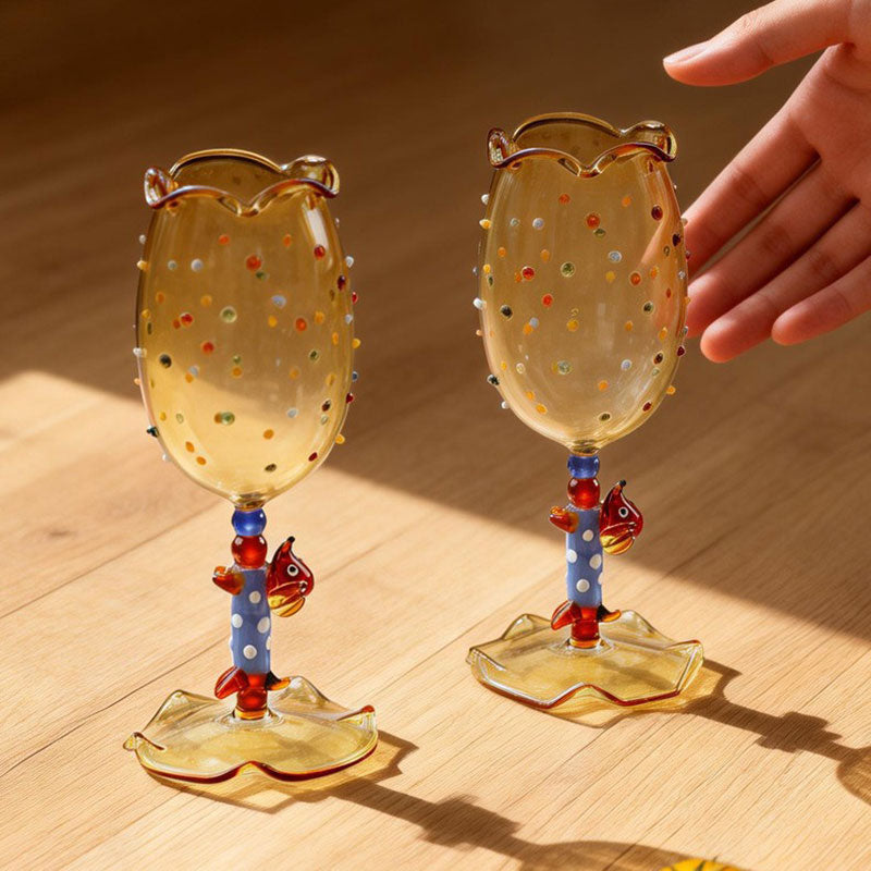 Handcrafted Dachshund Wine Glass – Heat-Resistant Colored Glass