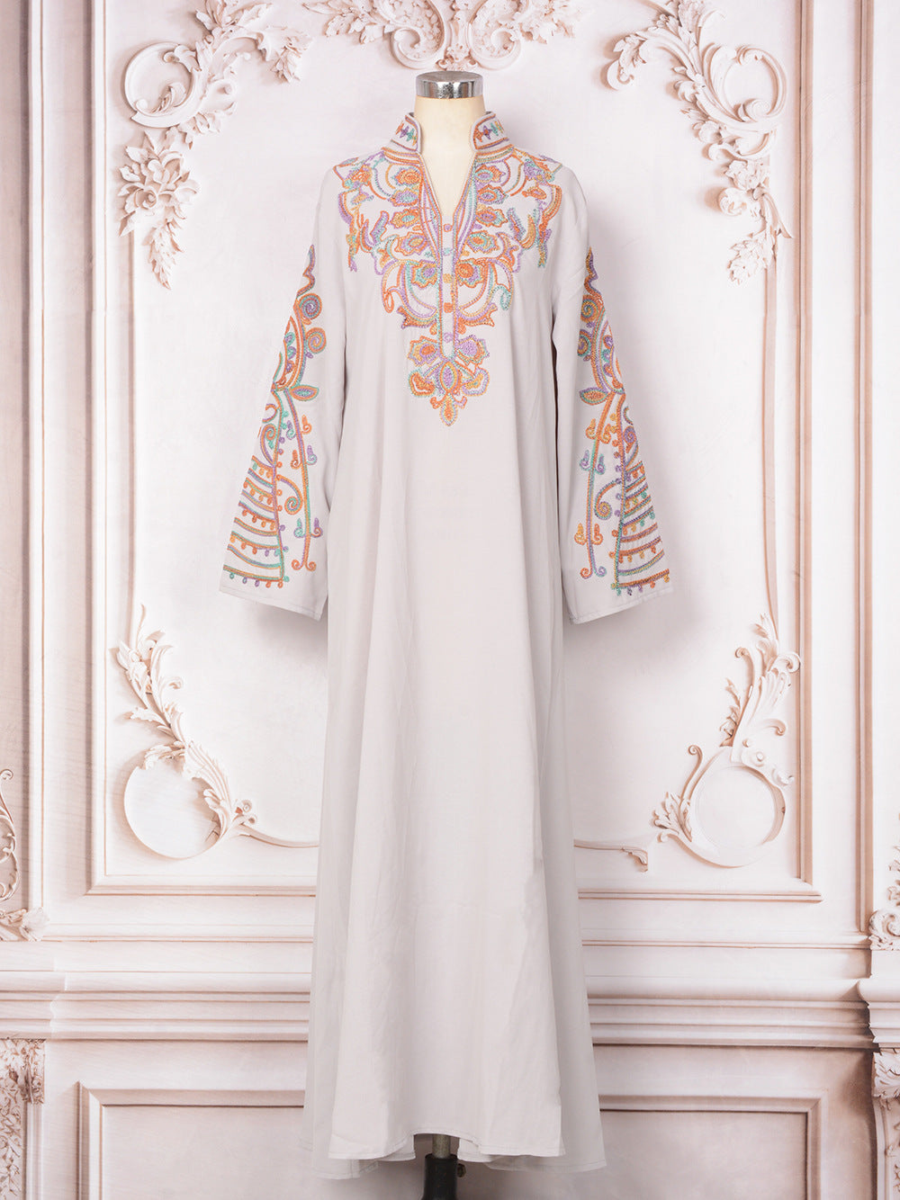 Embroidered long sleeved skirt