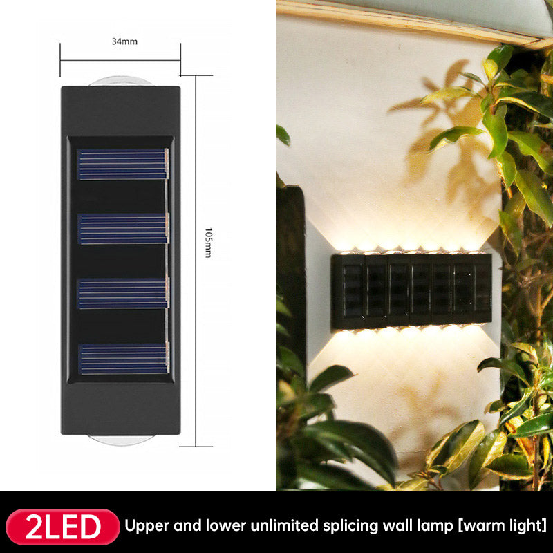 Solar Dual Head Wall Lamp, Outdoor Courtyard Lamp, Waterproof, Outdoor Upper and Lower Emitting Wall Courtyard Lamp eprolo