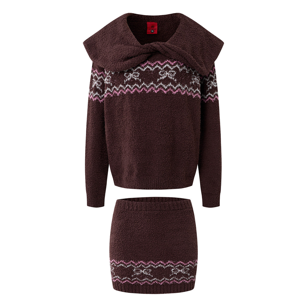 Women's Fair Isle Sweater & Mini Skirt Co-ord Set