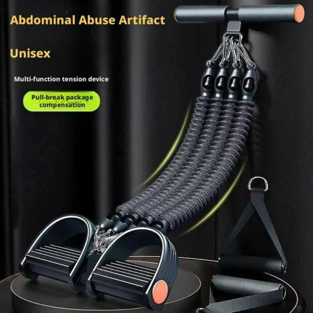 Pedal Resistance Band with 4 Tubes, Adjustable 25-100lb Full Body Workout for