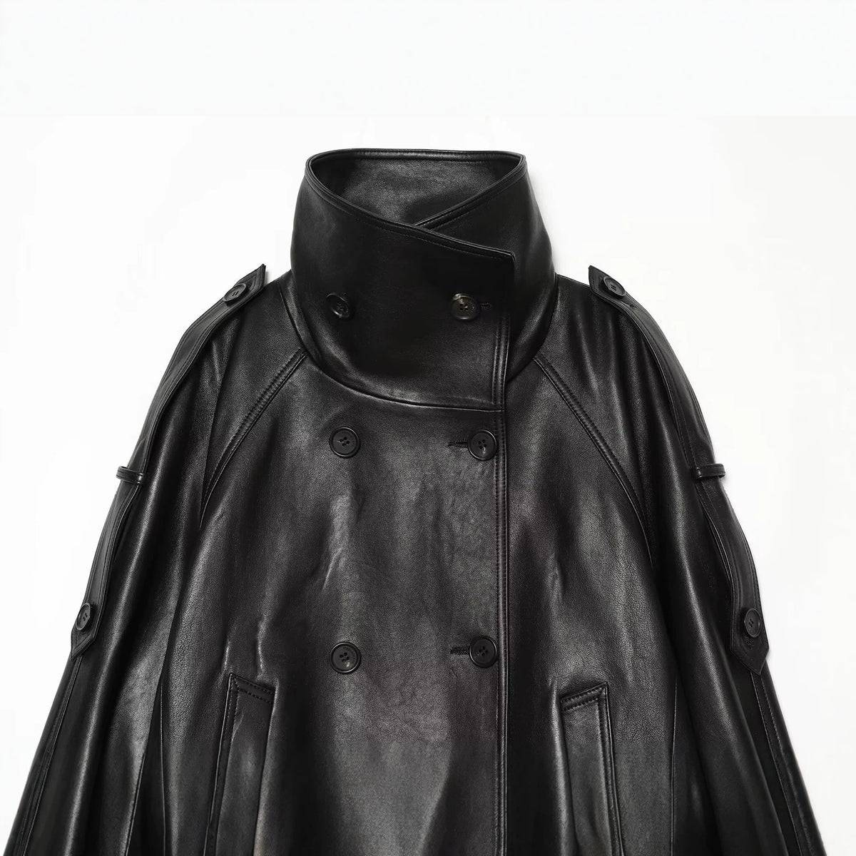 Women's Double-Breasted Faux Leather Jacket - product image 2