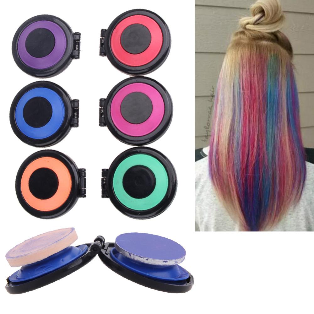 6 Colors/set Temporary Hair Dye Professional Hair Dye Powder Hair Chalk Color Set Non - 2bazar4