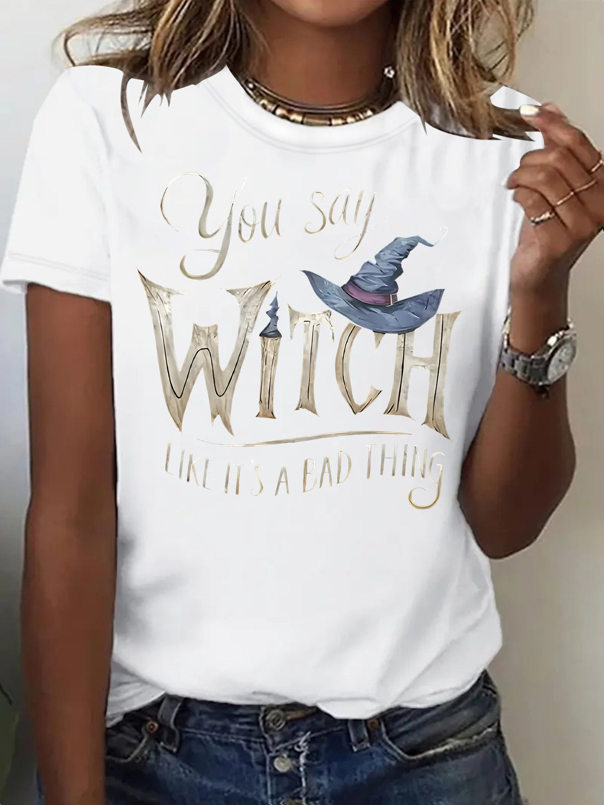 Halloween Witch Print Short-Sleeve T-Shirt - product image 7