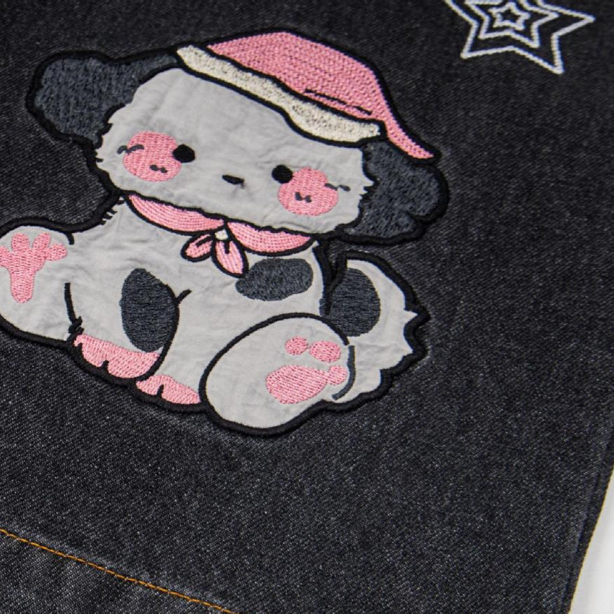 Star Dog Embroidered Jeans