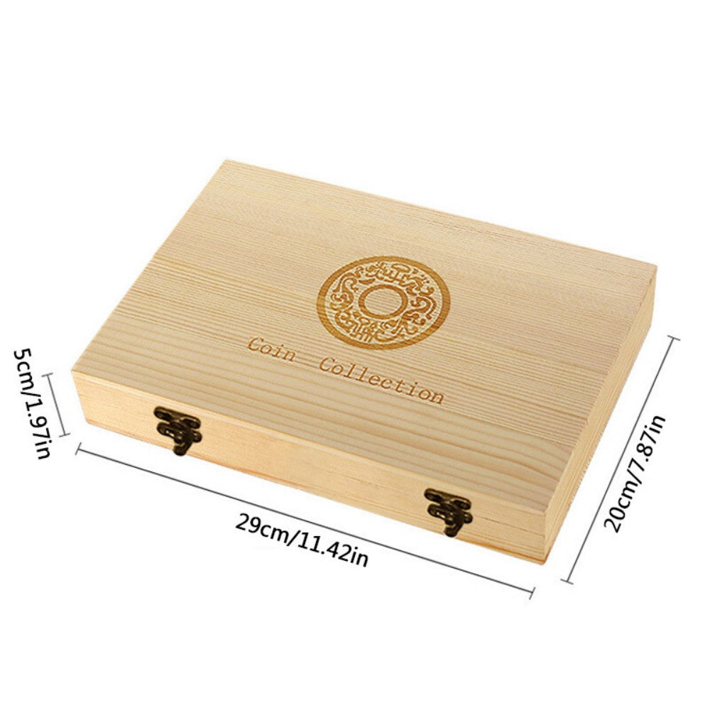 100Pcs Coins Display Storage Box Case Capsules-Wooden For Collectible Coin UK