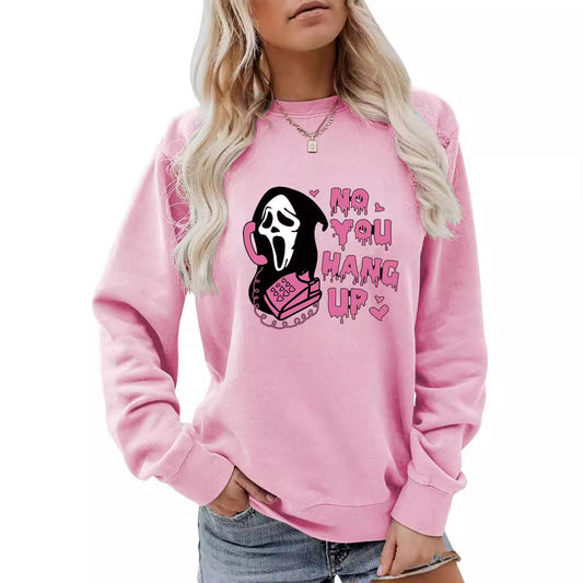Back collar fleece hoodie round neck Halloween