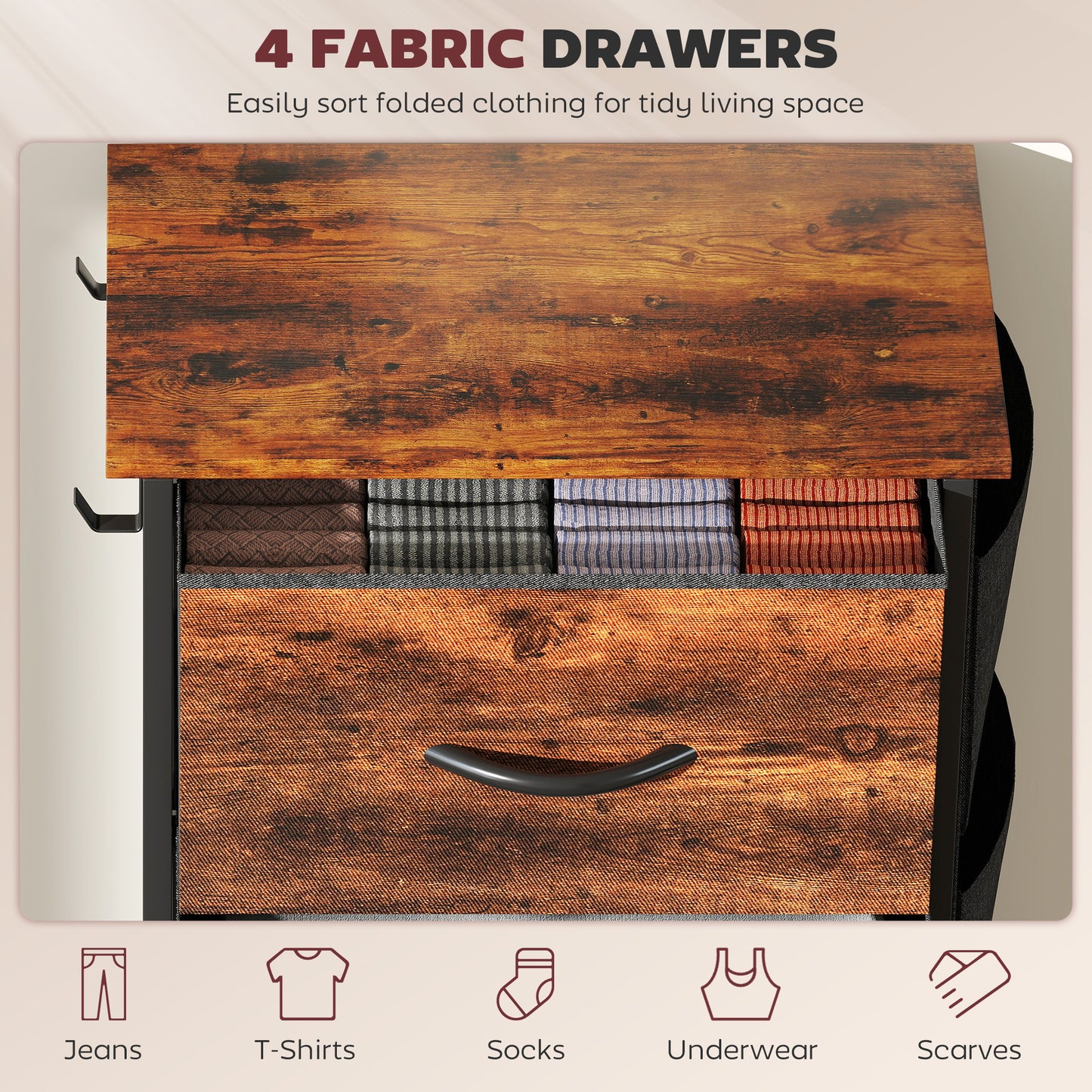 Wood Storage Chest of Drawers