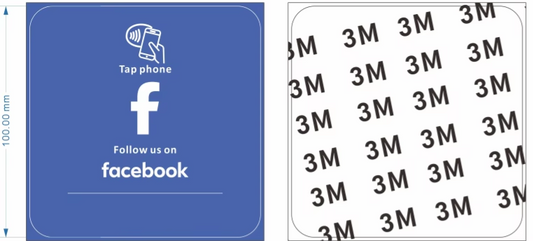 Facebook NFC acrylic card English design 10x10cm