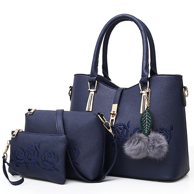 3pcs Leather Bags Handbags Women Famous Brand Shoulder Bag Female Casual Tote Women Messenger Bag Set Bolsas