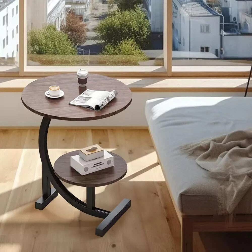 Side Table C Shaped for Sofa Coffee End Tables for Living Room Bedside Tables