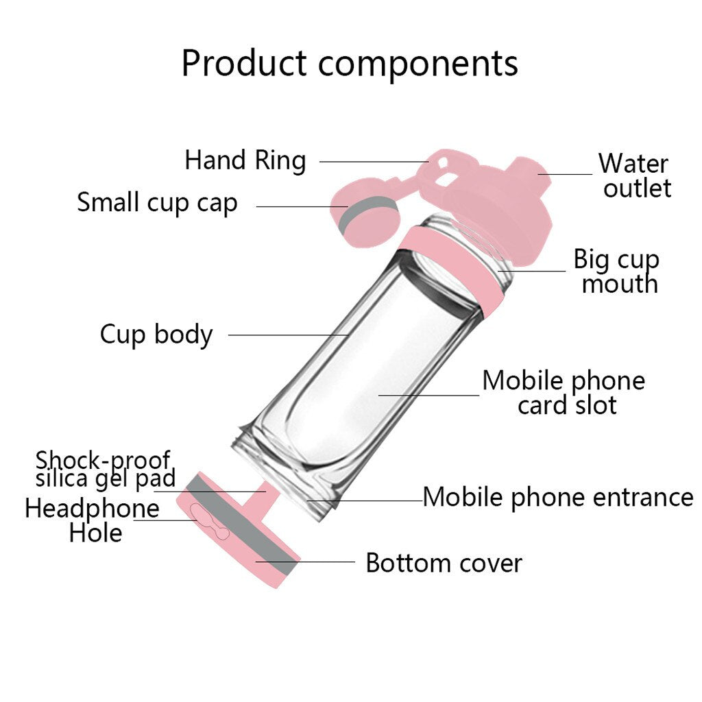 Plastic Water Cup Black Technology Portable Small Cell Phone Hidden Cup 400ml Portable small mobile phone hidden cup A1 - 2bazar4