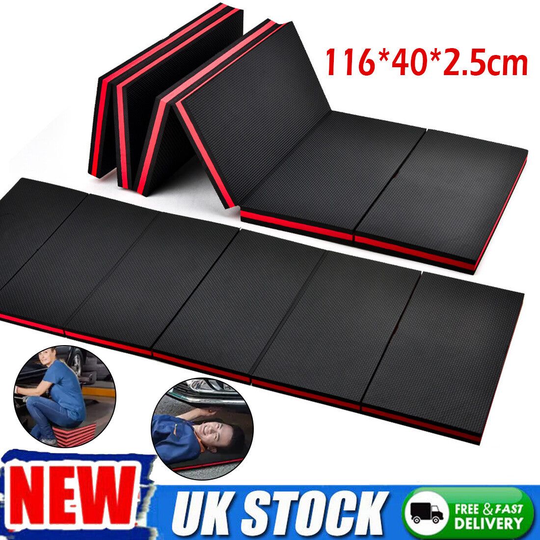 3in1 Mechanics Mat Large Folding Garage Kneeling Laying Foam Work Mat 25mm Thick