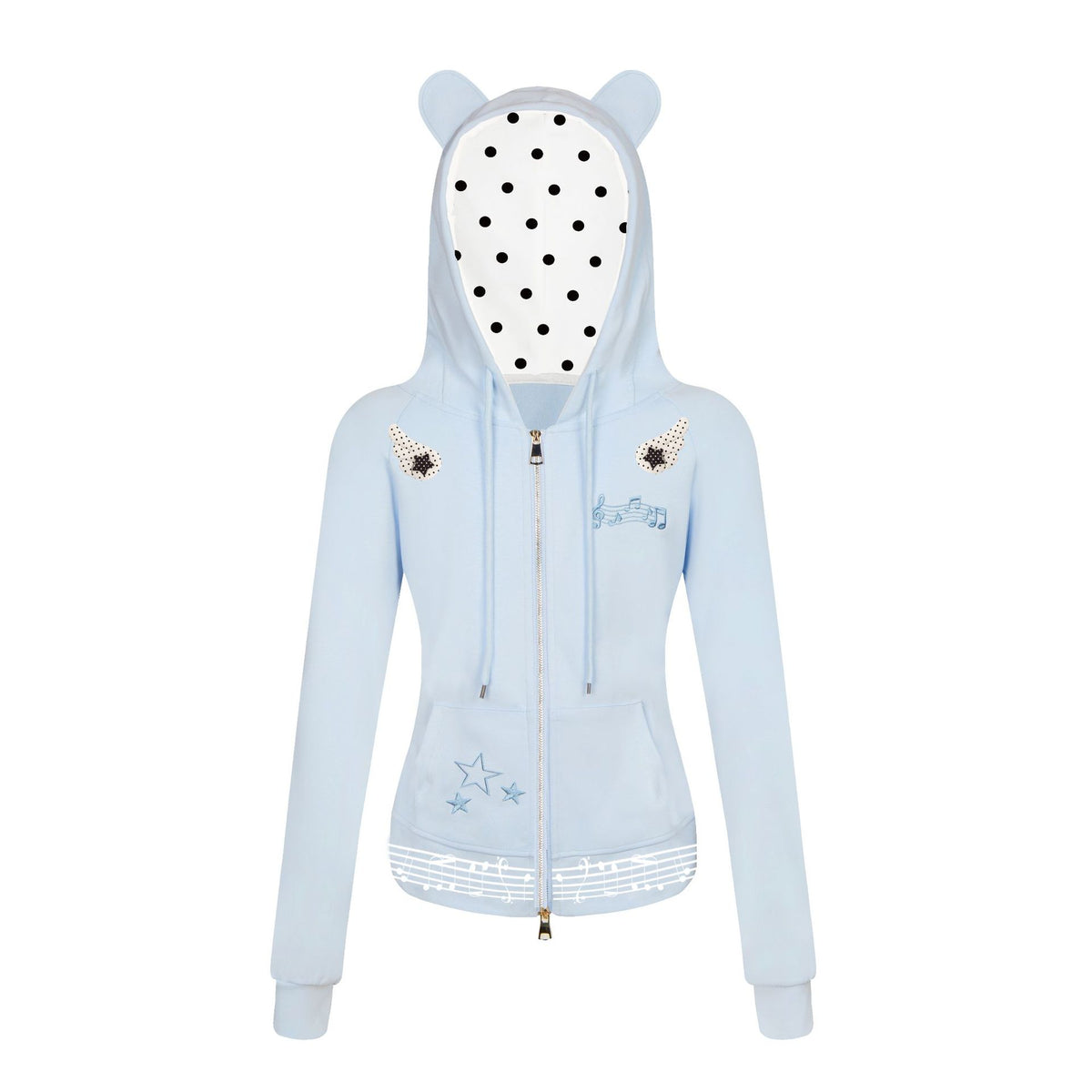 Women's Bear Ear Zip-Up Cropped Hoodie - product image 3