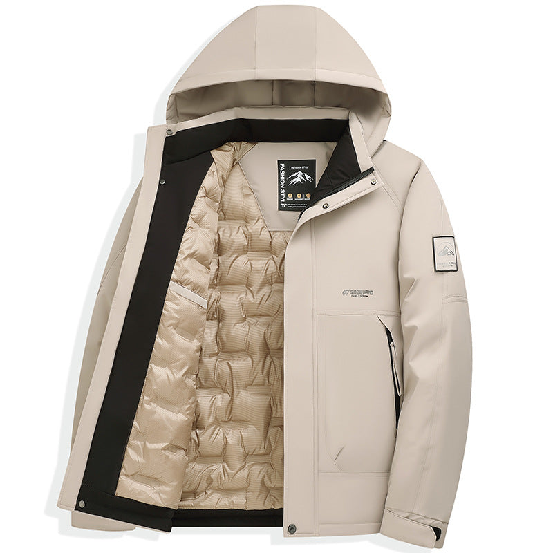 Men's Business Thickened Cotton Jacket with Detachable Hood - product image 3