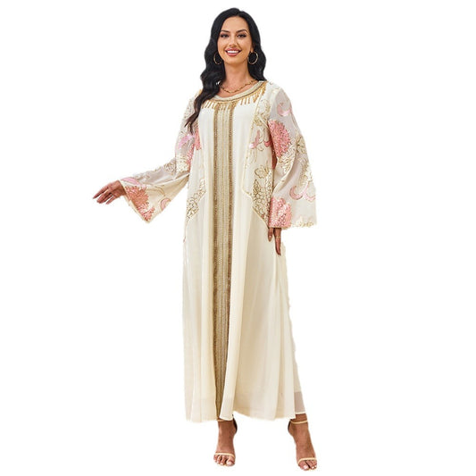 Embroidered long sleeved dress