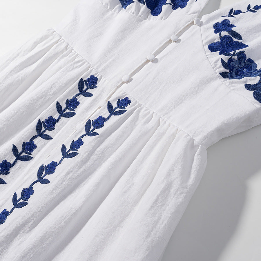 Embroidered Strapless Midi Dress for Women