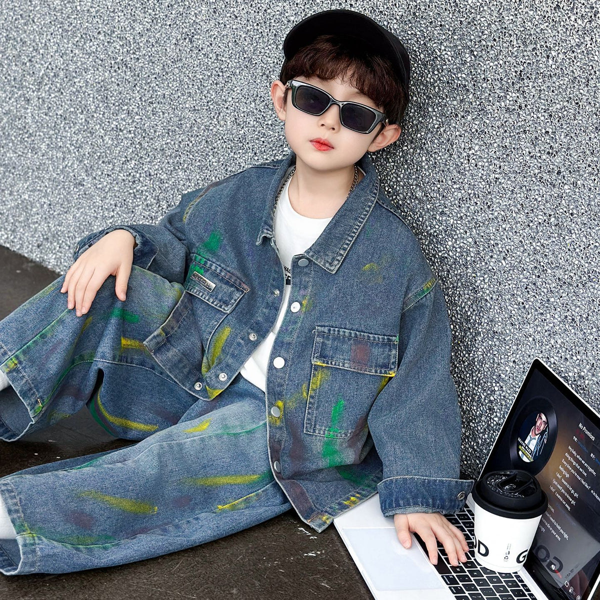 Boys Spring Denim Jacket Pants Two-Piece Set - product image 4