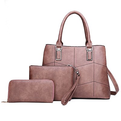 3 Sets High Quality PU Leather Women Handbags Luxury Brands Tote Bag+Ladies Shoulder Messenger crossbody bag+Clutch Feminina Sac - 2bazar4