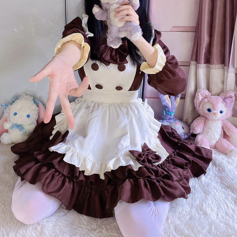 Lolita Dress Maid Costume Cafe Waitress Dress for Women