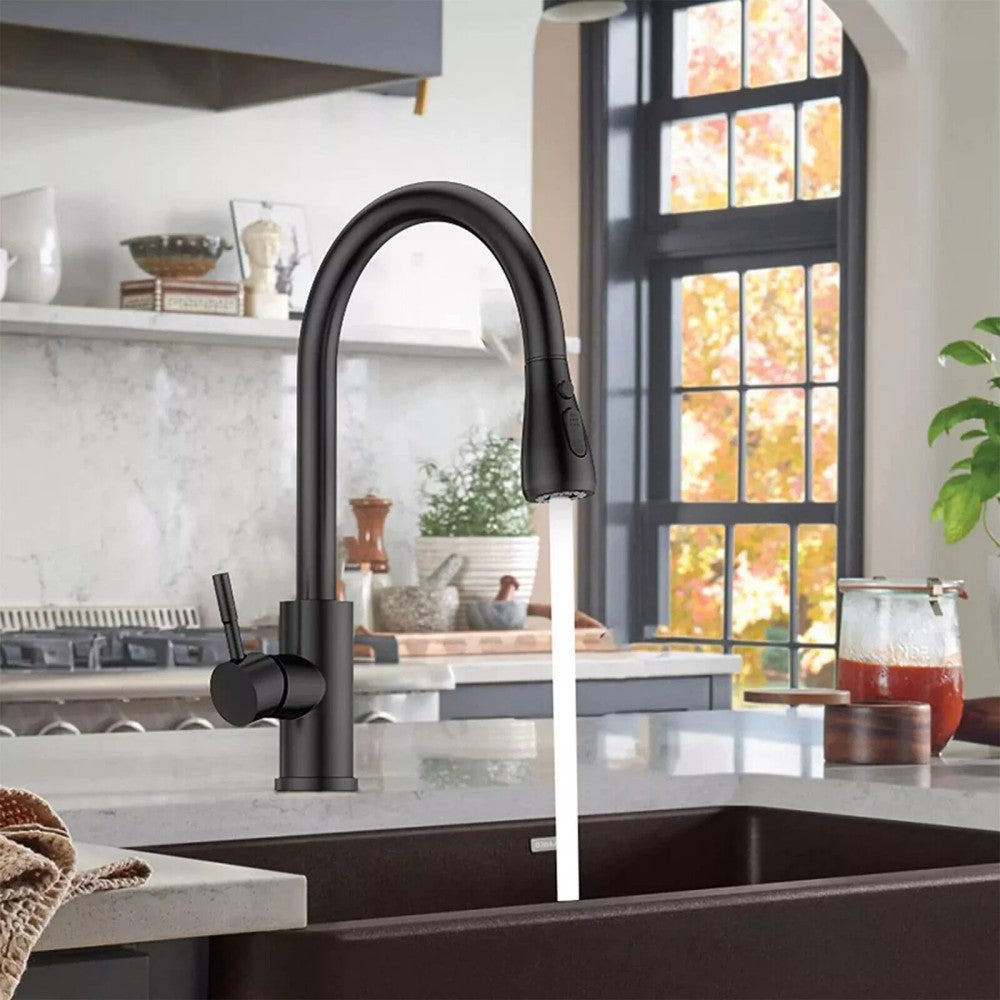 360° Pull-Out Kitchen Sink Mixer Tap – Black - product image 3