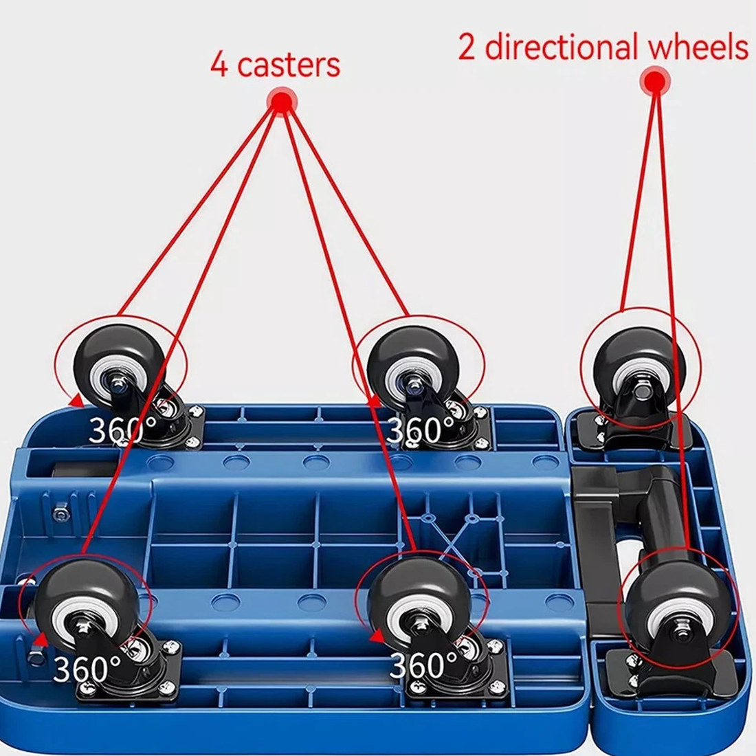 270KG Folding Hand Truck Luggage Dolly Trolley Moving Platform Cart Heavy Duty