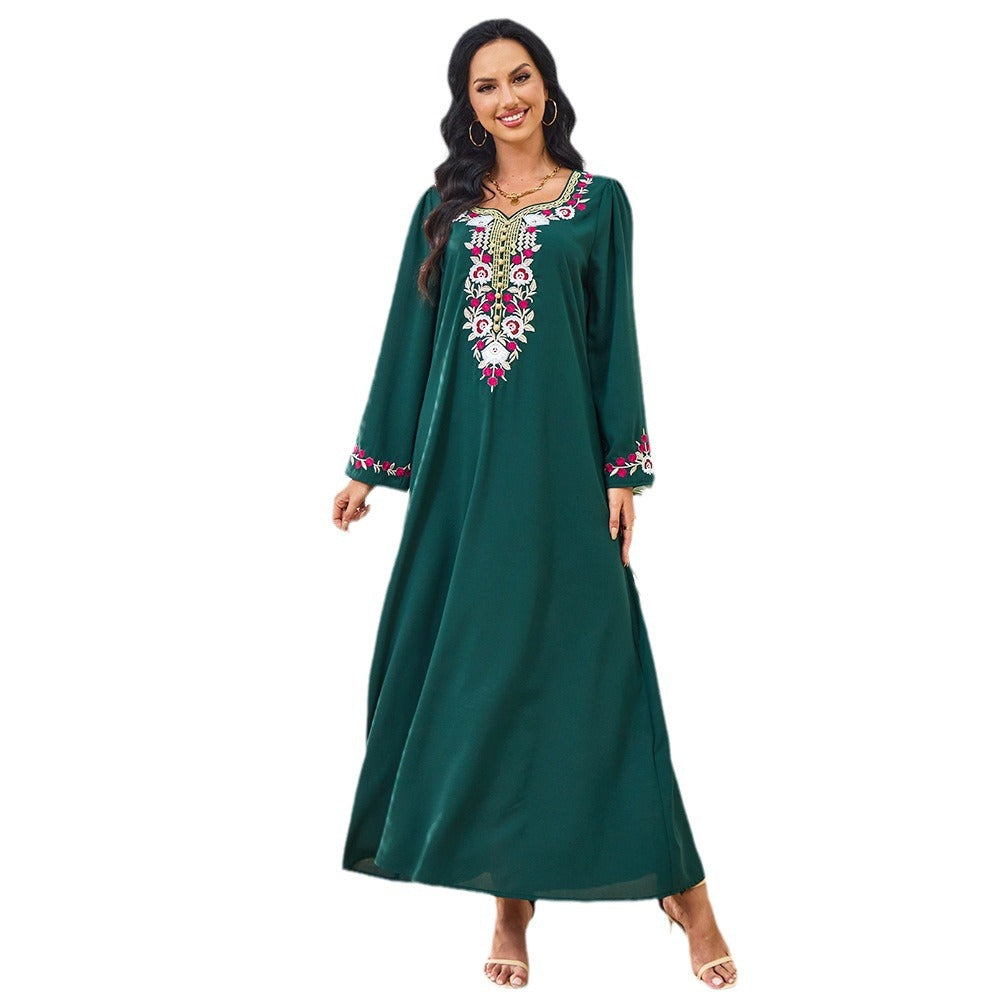 Embroidered long sleeved dress